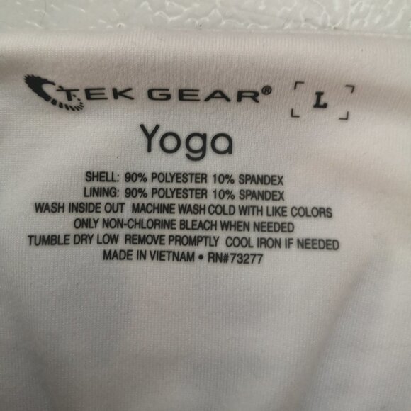 Tek Gear Ladies Size Large White w/ Black Purple & Grey Yoga Top - Picture 2 of 2
